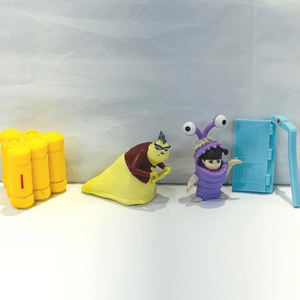 Disney Pixar Monsters Inc Mini Figures Sulley,Boo,Roz,CDA,Door&Canisters 1146B2